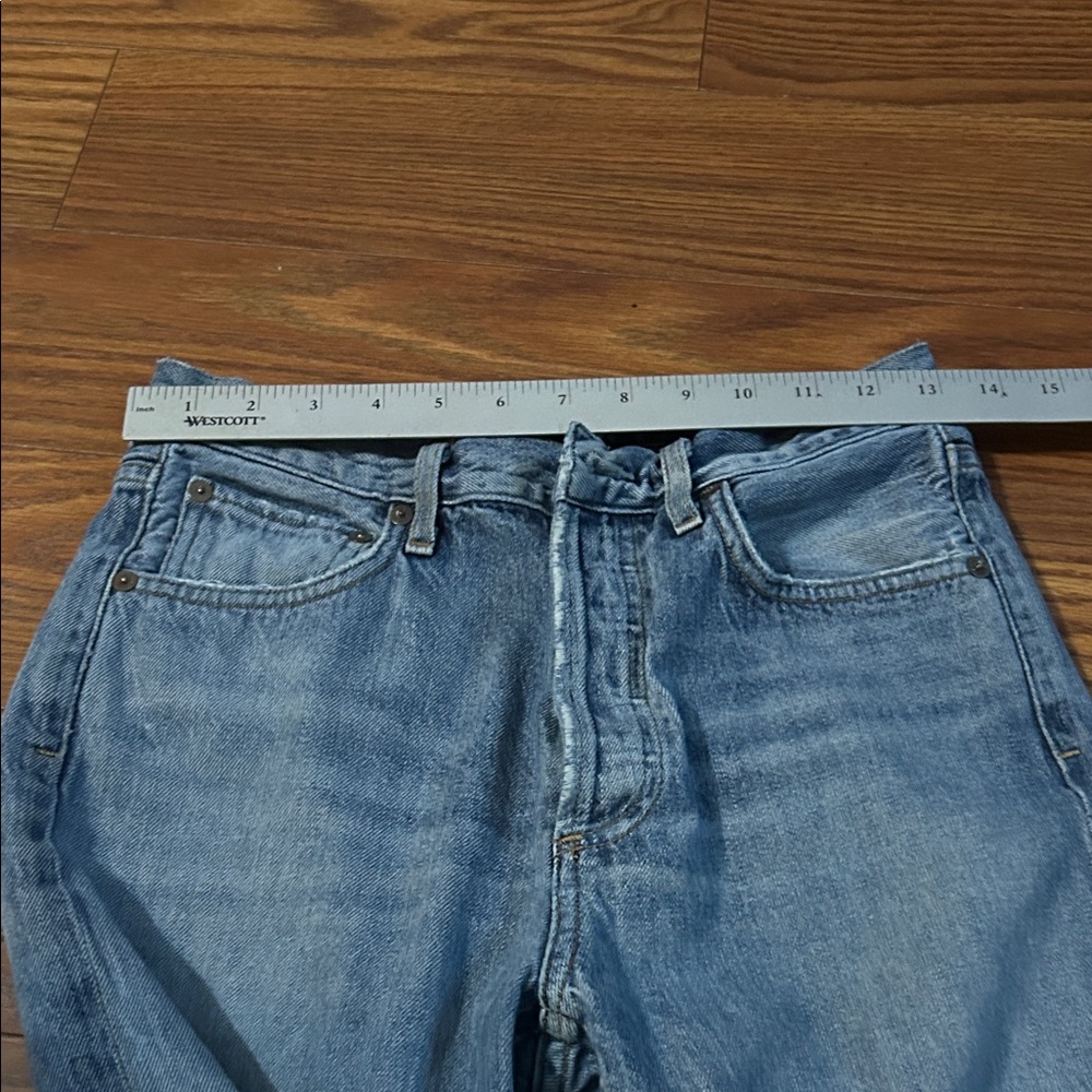 AGOLDE Women's 25 Riley High Rise Straight Crop Distressed Ankle Length Jean - Picture 5 of 9